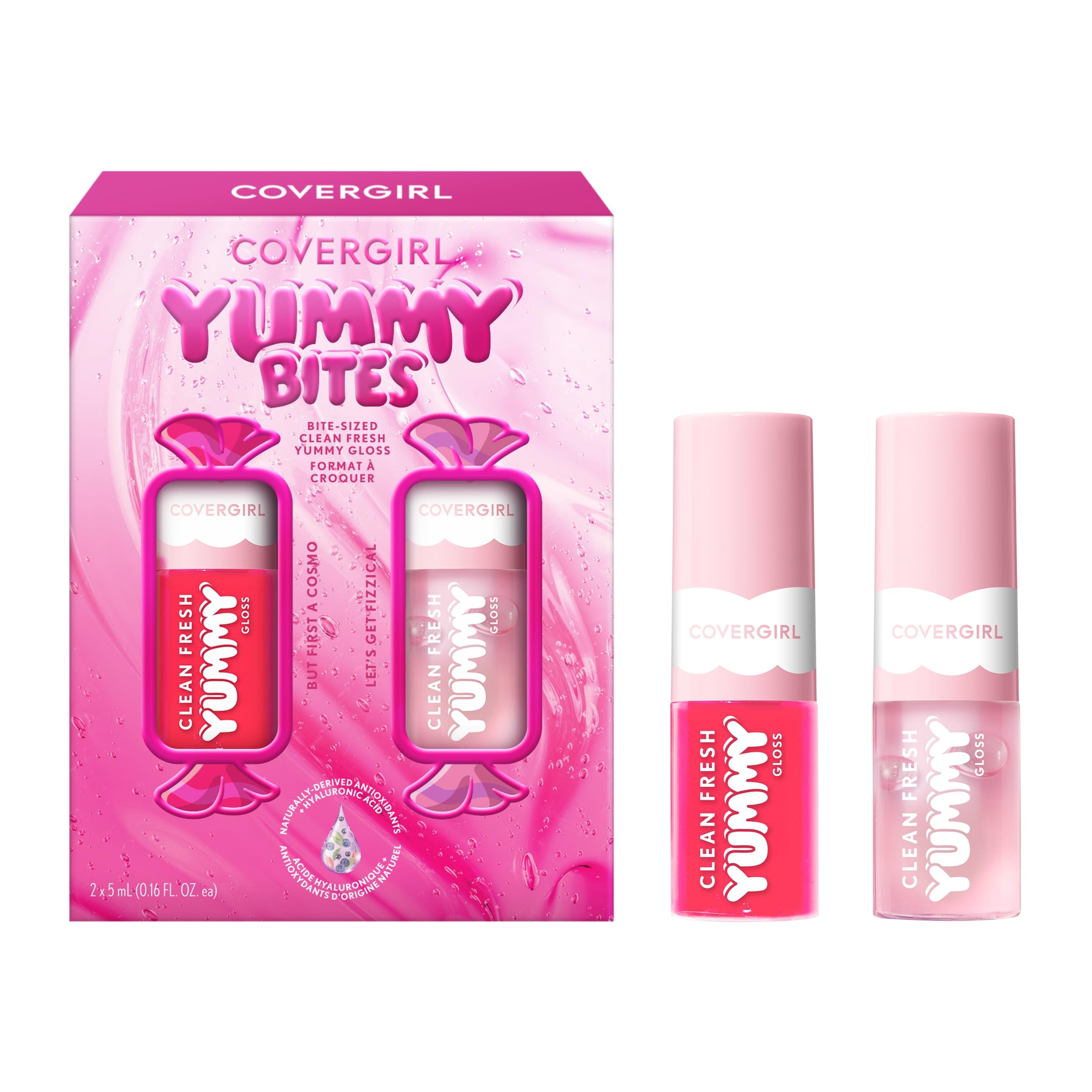 COVERGIRL Clean Fresh Yummy Lip Gloss, Sheer, Natural Scents, Vegan Formula - 300 Acai You Later, 0.33 fl oz