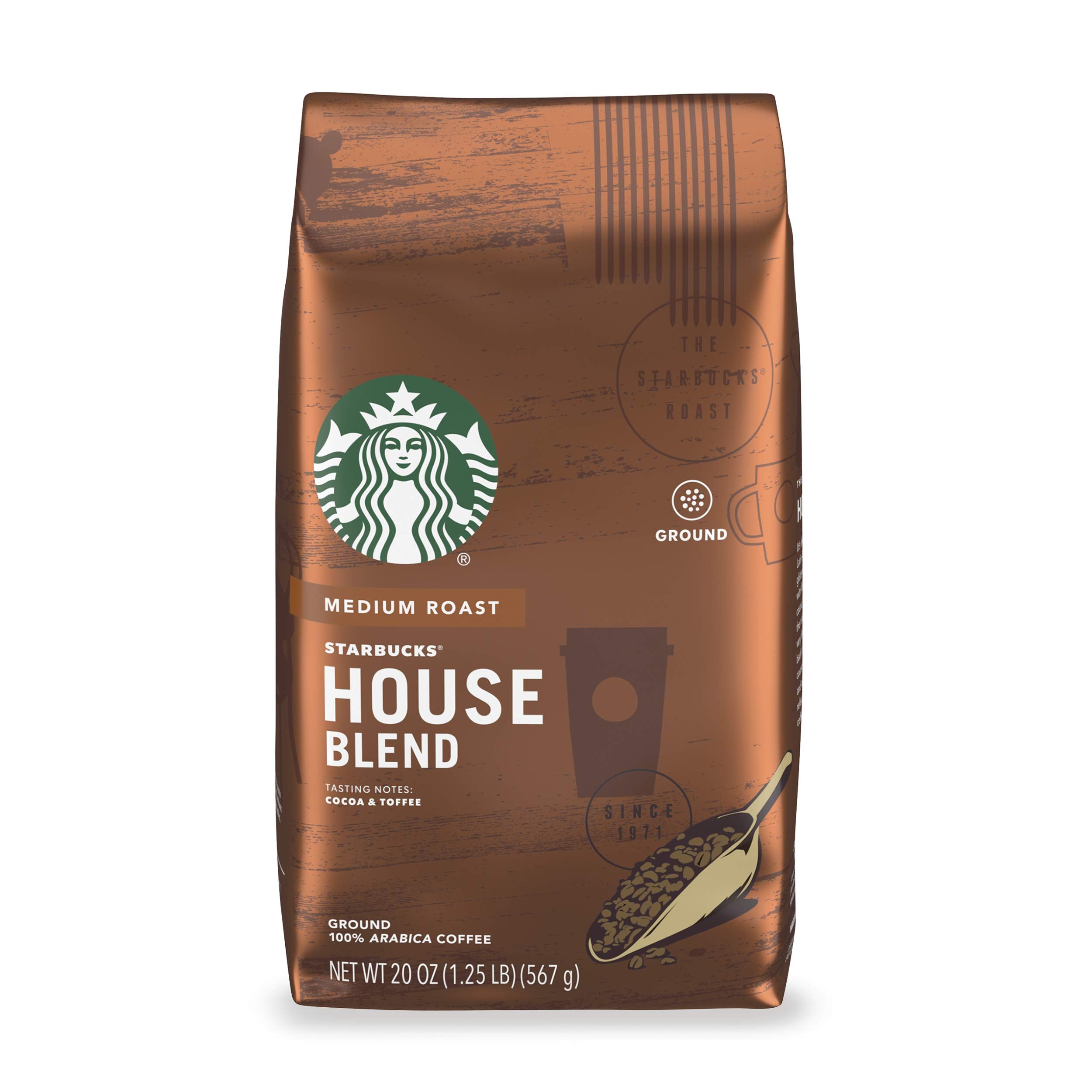 Starbucks Ground Coffee, Medium Roast Hot or Iced Coffee, Breakfast Blend, 18 oz