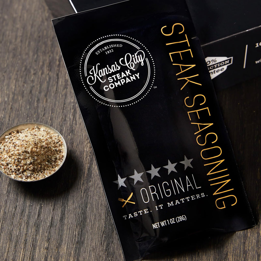 Premium Classic Beef Steak burgers, 8 count, 4.5 oz each - Vacuum Sealed Restaurant-Quality Beef and Cooking Instructions from Kansas City Steak Company. A Grill Ready True American Classic.