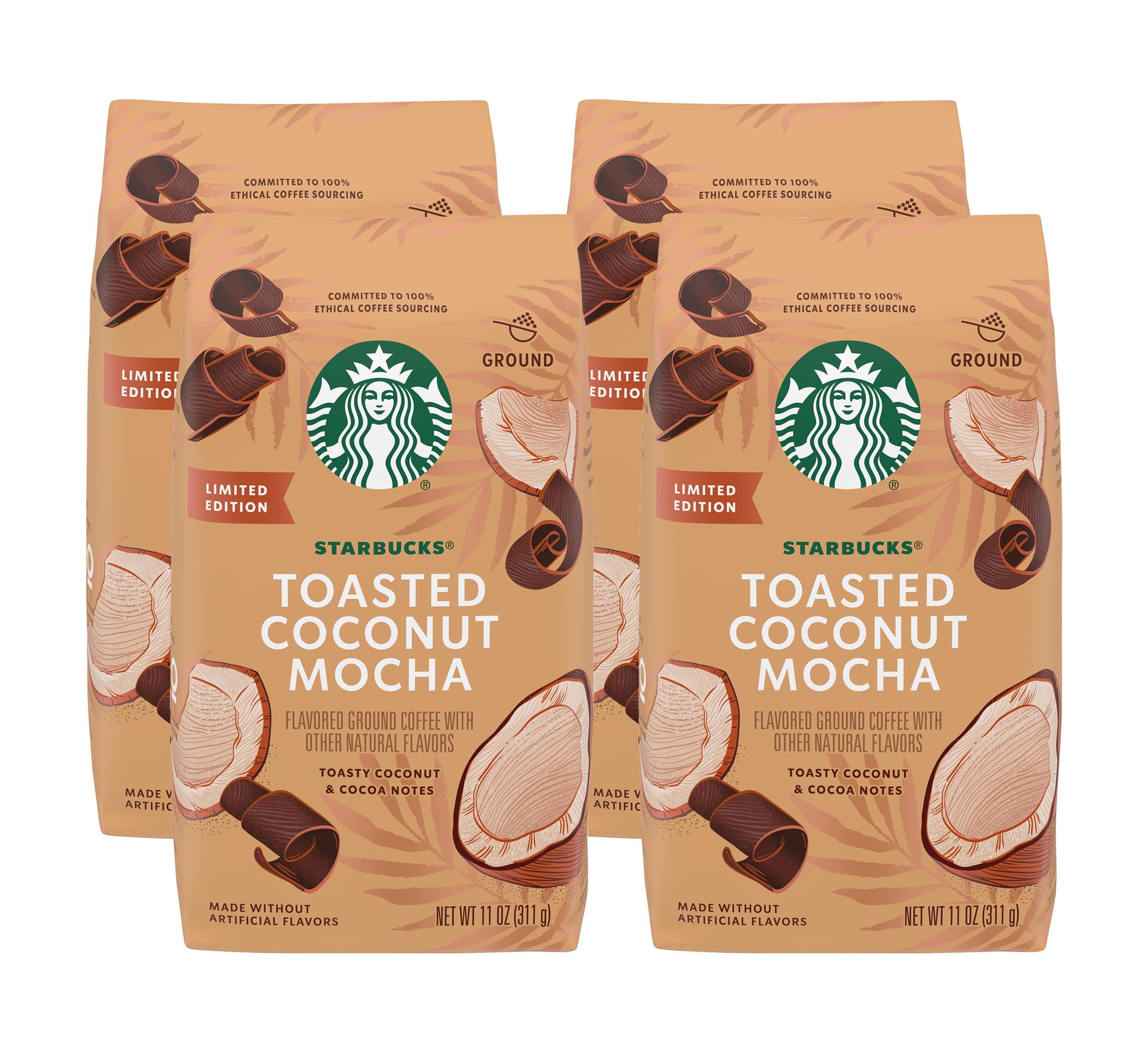 Starbucks Ground Coffee, Medium Roast Hot or Iced Coffee, Breakfast Blend, 18 oz
