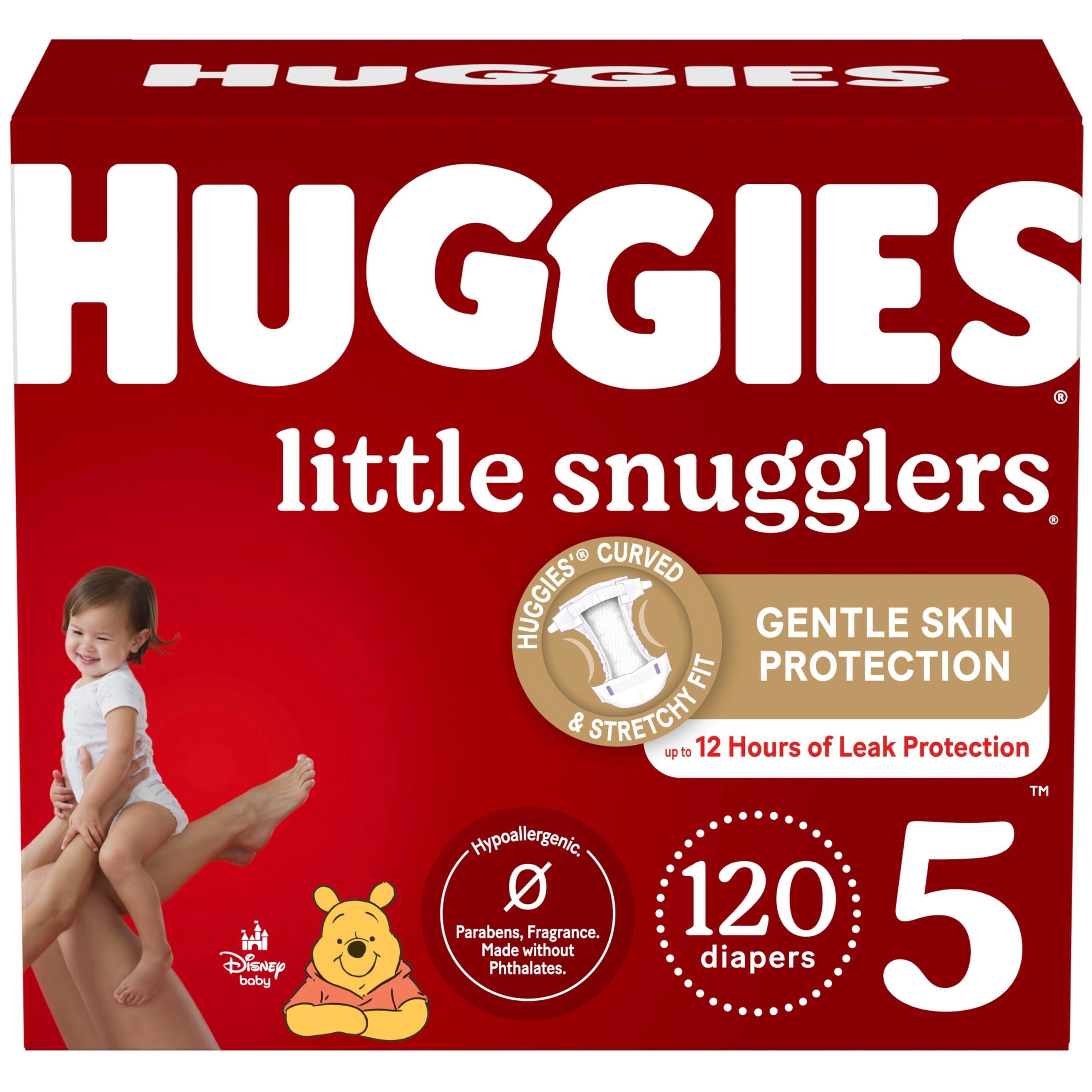 Huggies Size 1 Diapers, Little Snugglers Diapers, Size 1 (8-14 lbs), 198 Count (6 Packs of 33), Packaging May Vary