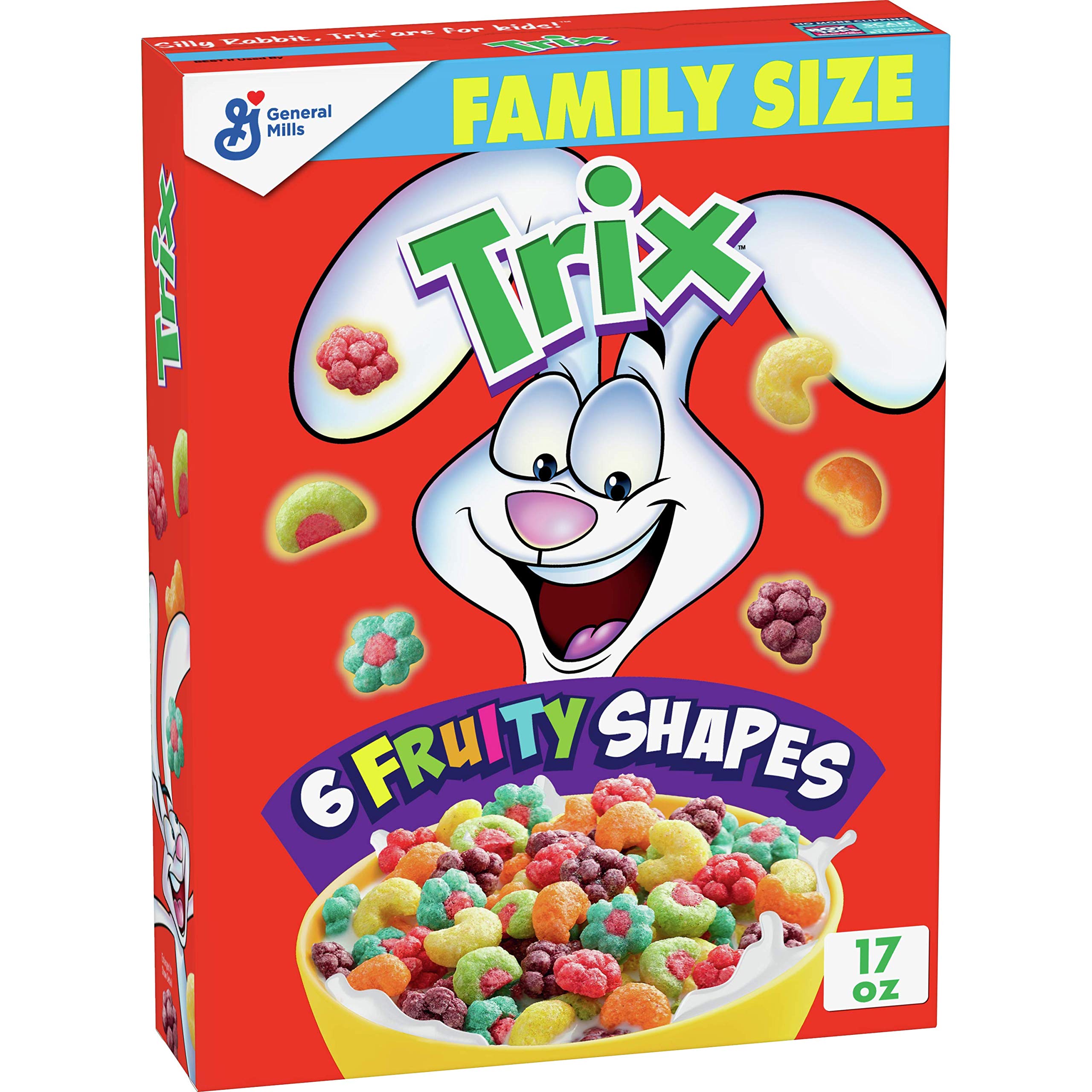 Trix Breakfast Cereal, 6 Fruity Shapes, Made with Whole Grain, 10.7 oz
