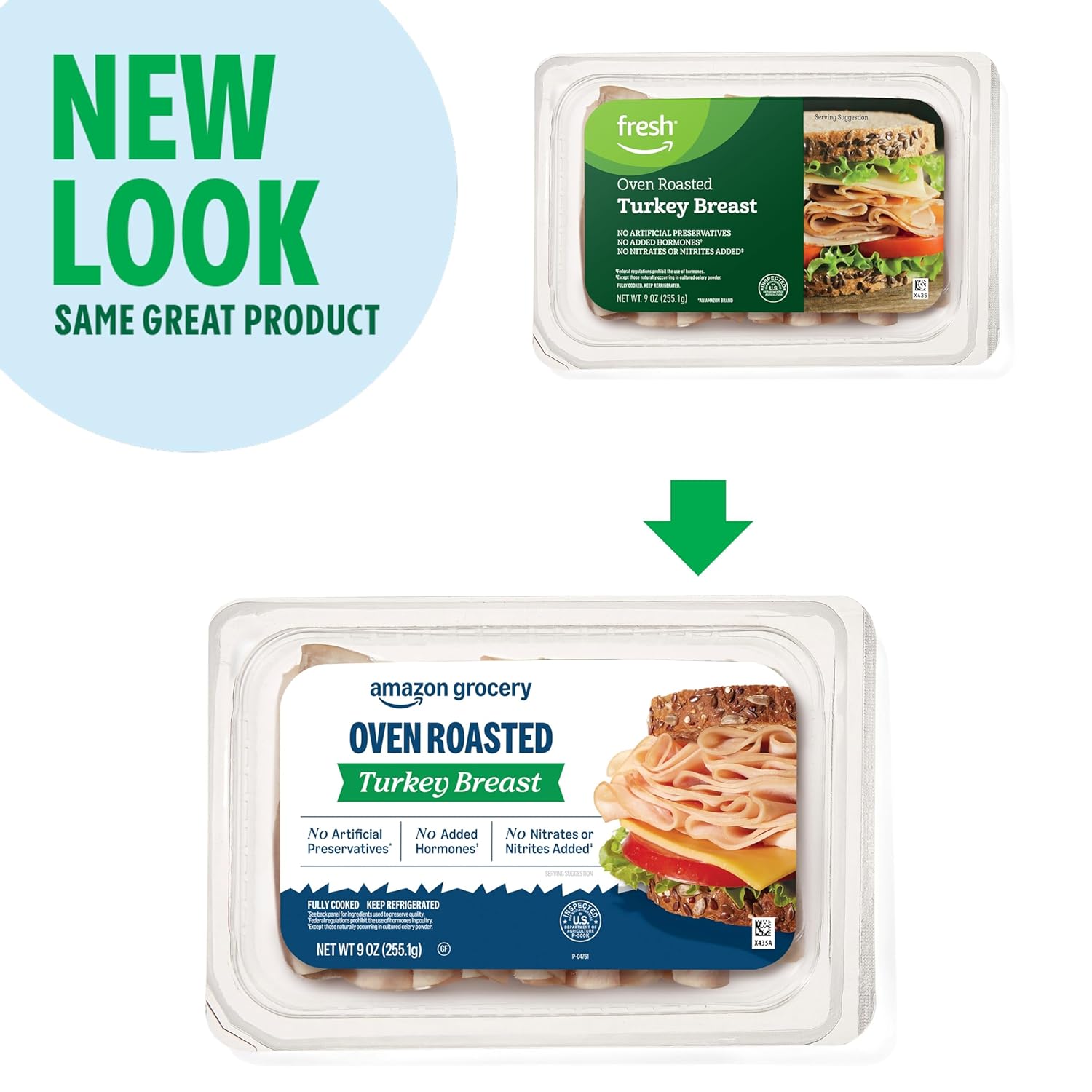 Amazon Grocery, Sliced Oven Roasted Turkey Breast, 9 Oz (Previously Fresh Brand, Packaging May Vary)