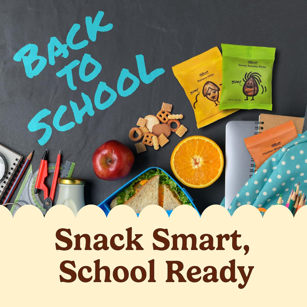 Nuts.com Back to School Variety Pack – Nut-Free Healthy Snack Box for Kids & Adults - Individually Wrapped Snacks, 10 Count Single-Serve Snack Gourmet Assortment for Winter, Valentine's Day and Festive Gifts