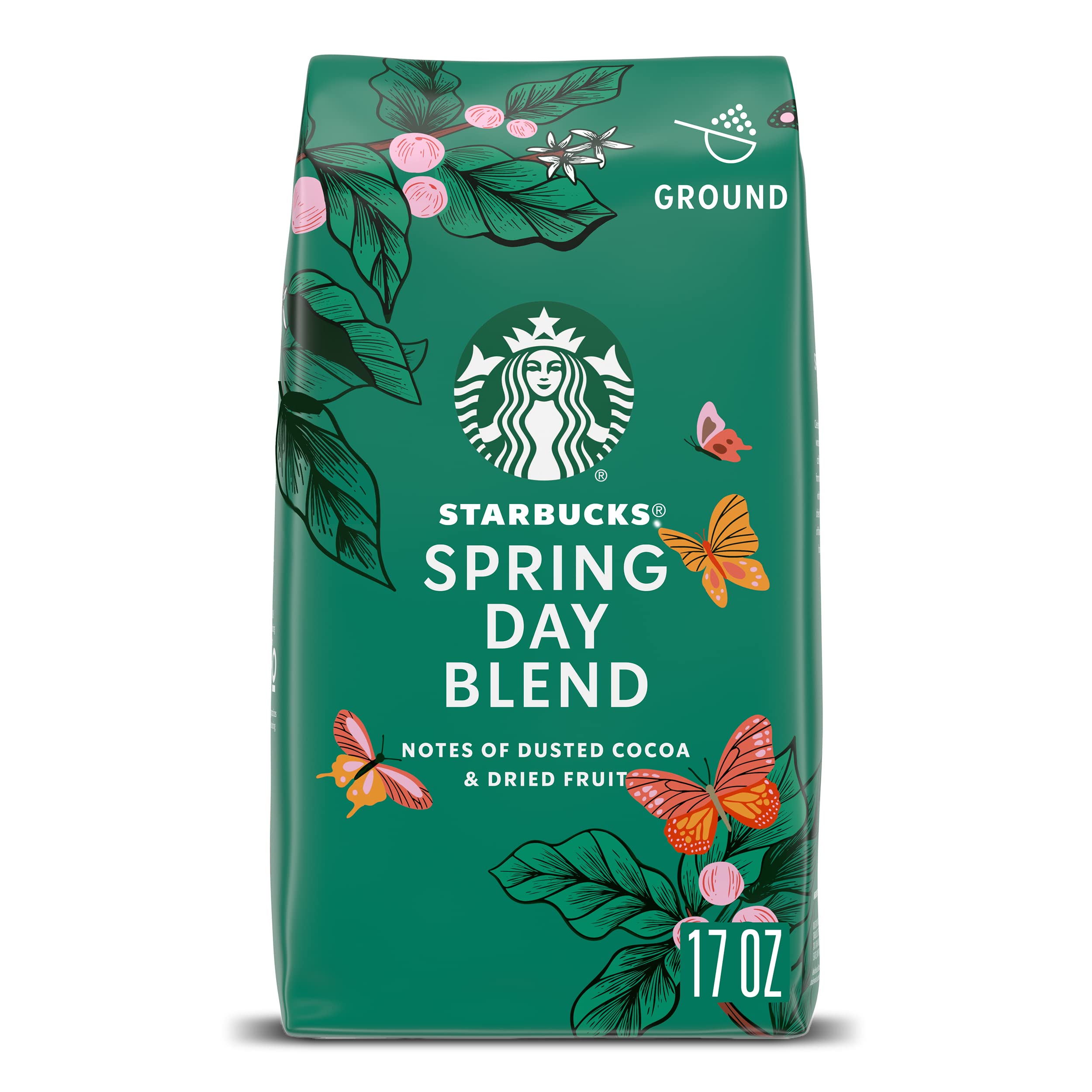 Starbucks Ground Coffee, Medium Roast Hot or Iced Coffee, Breakfast Blend, 18 oz
