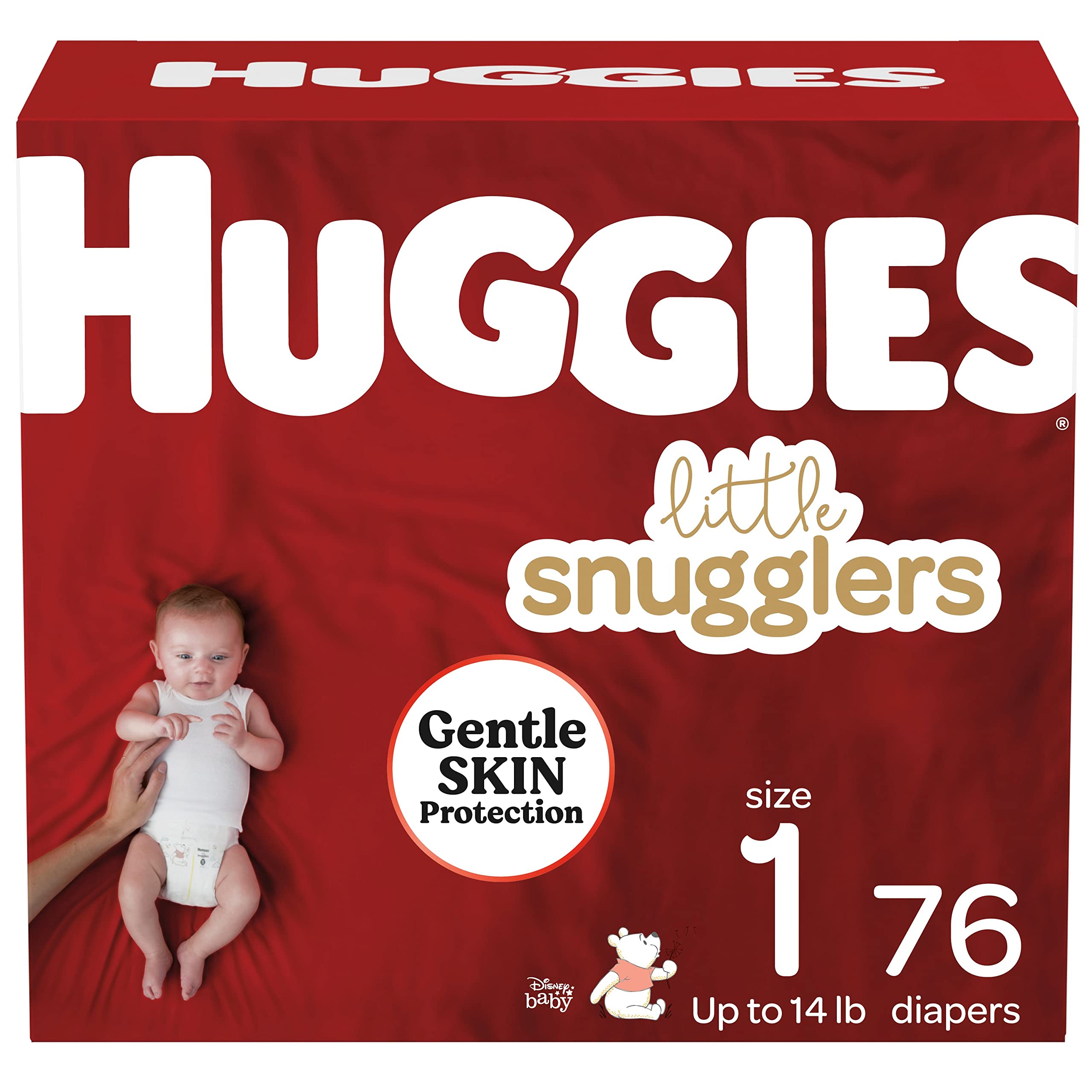 Huggies Size 1 Diapers, Little Snugglers Diapers, Size 1 (8-14 lbs), 198 Count (6 Packs of 33), Packaging May Vary