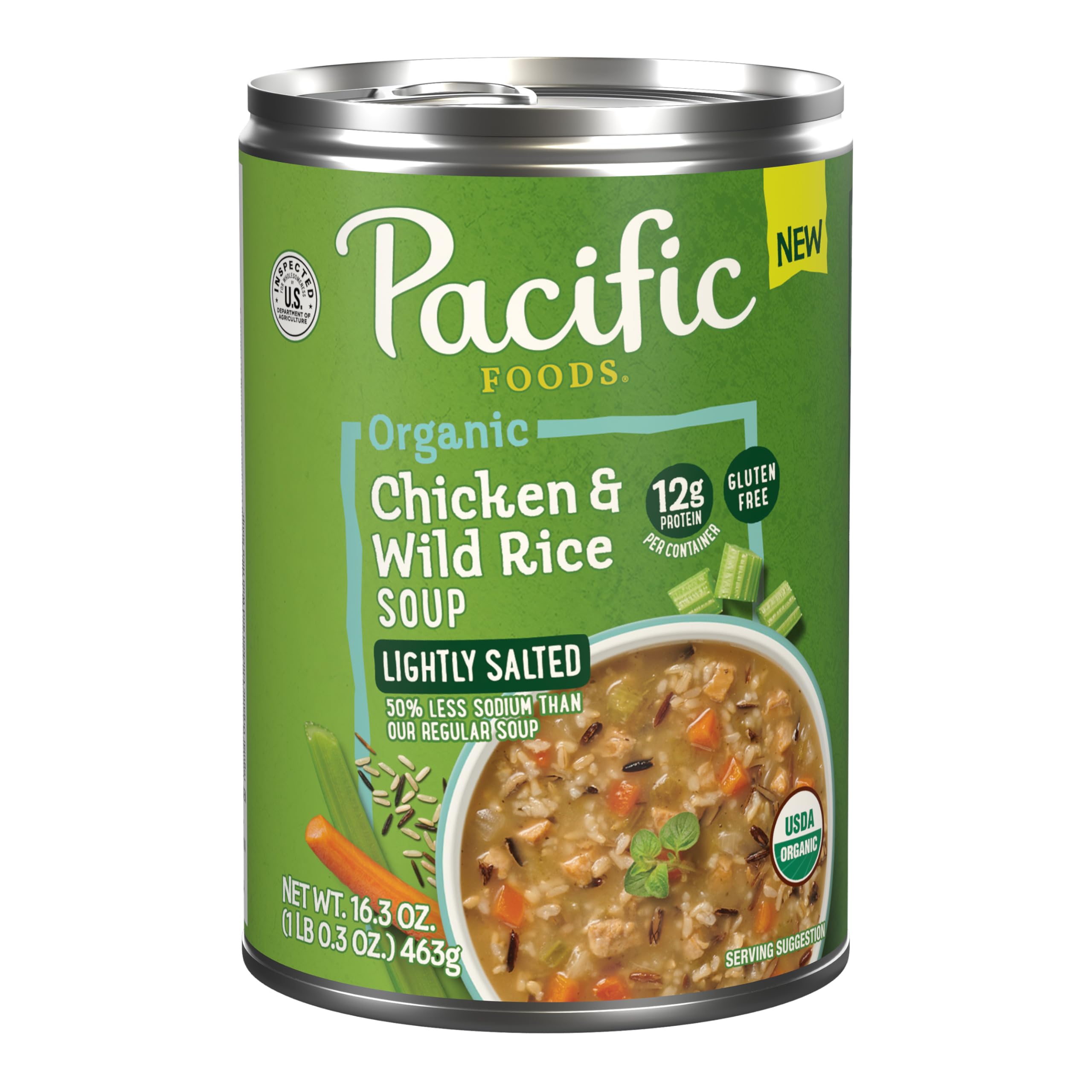 Pacific Foods Organic Chicken and Wild Rice Soup, 16.3 oz Can