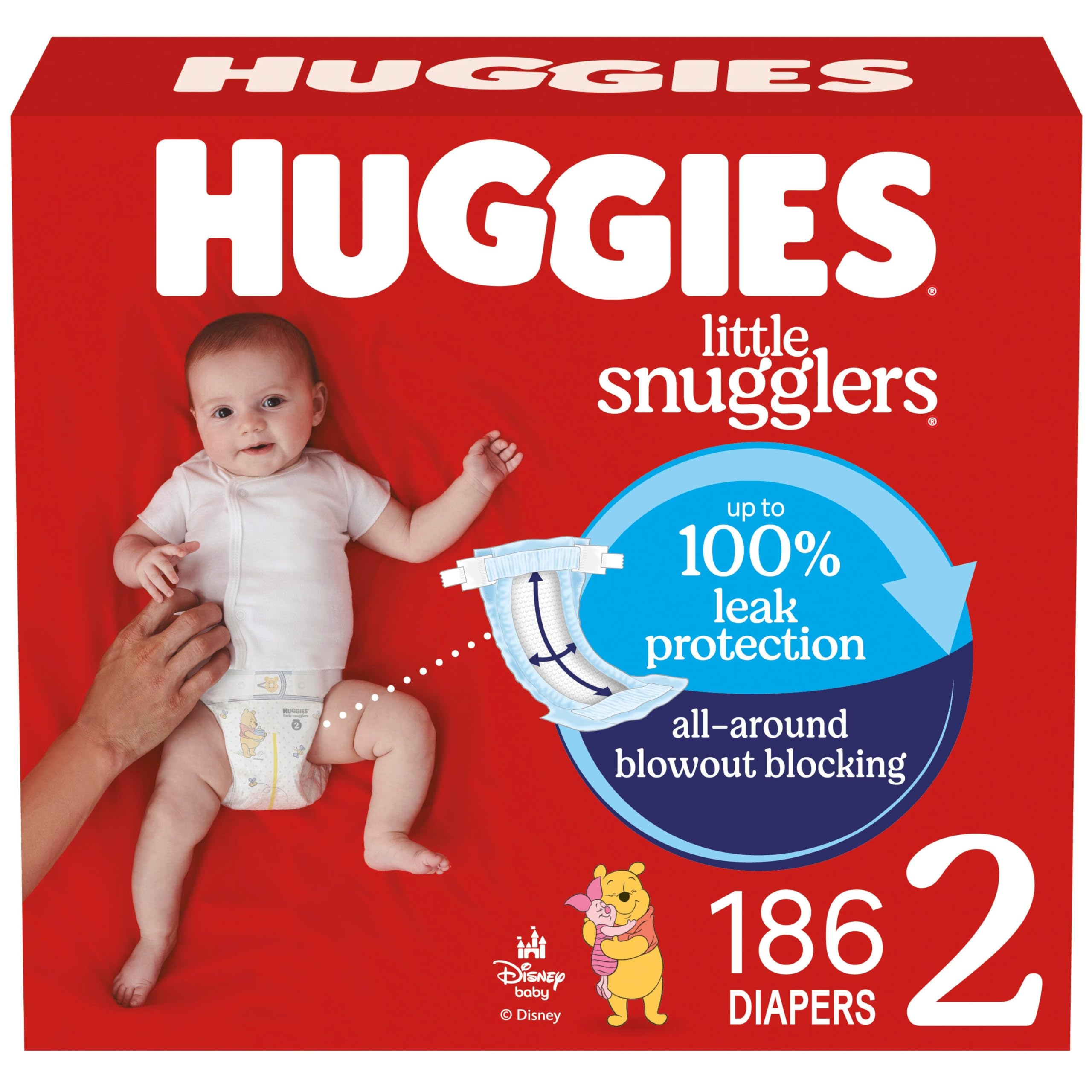 Huggies Size 1 Diapers, Little Snugglers Diapers, Size 1 (8-14 lbs), 198 Count (6 Packs of 33), Packaging May Vary