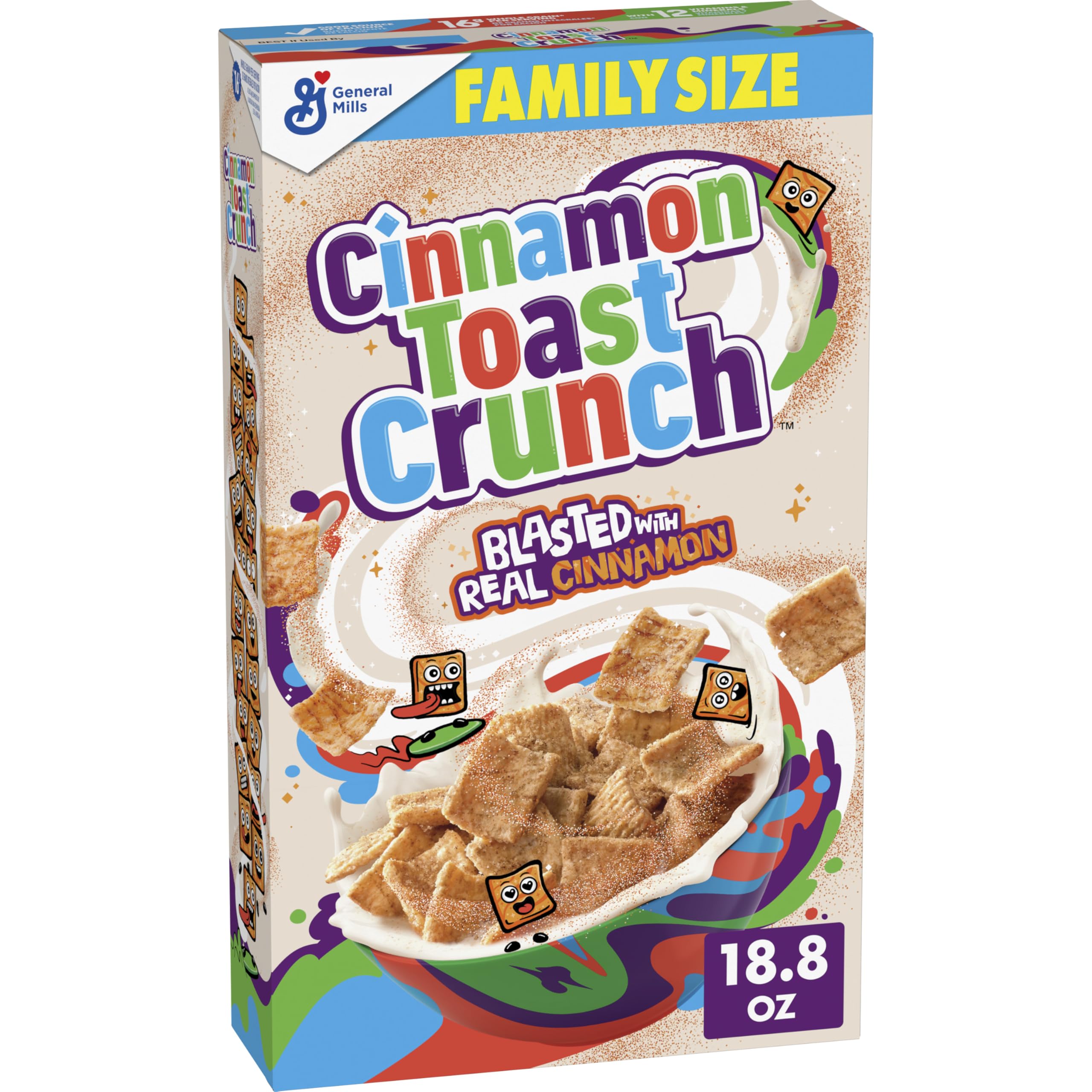 Cinnamon Toast Crunch Breakfast Cereal, Crispy Cinnamon Cereal, Giant Size, 27 oz