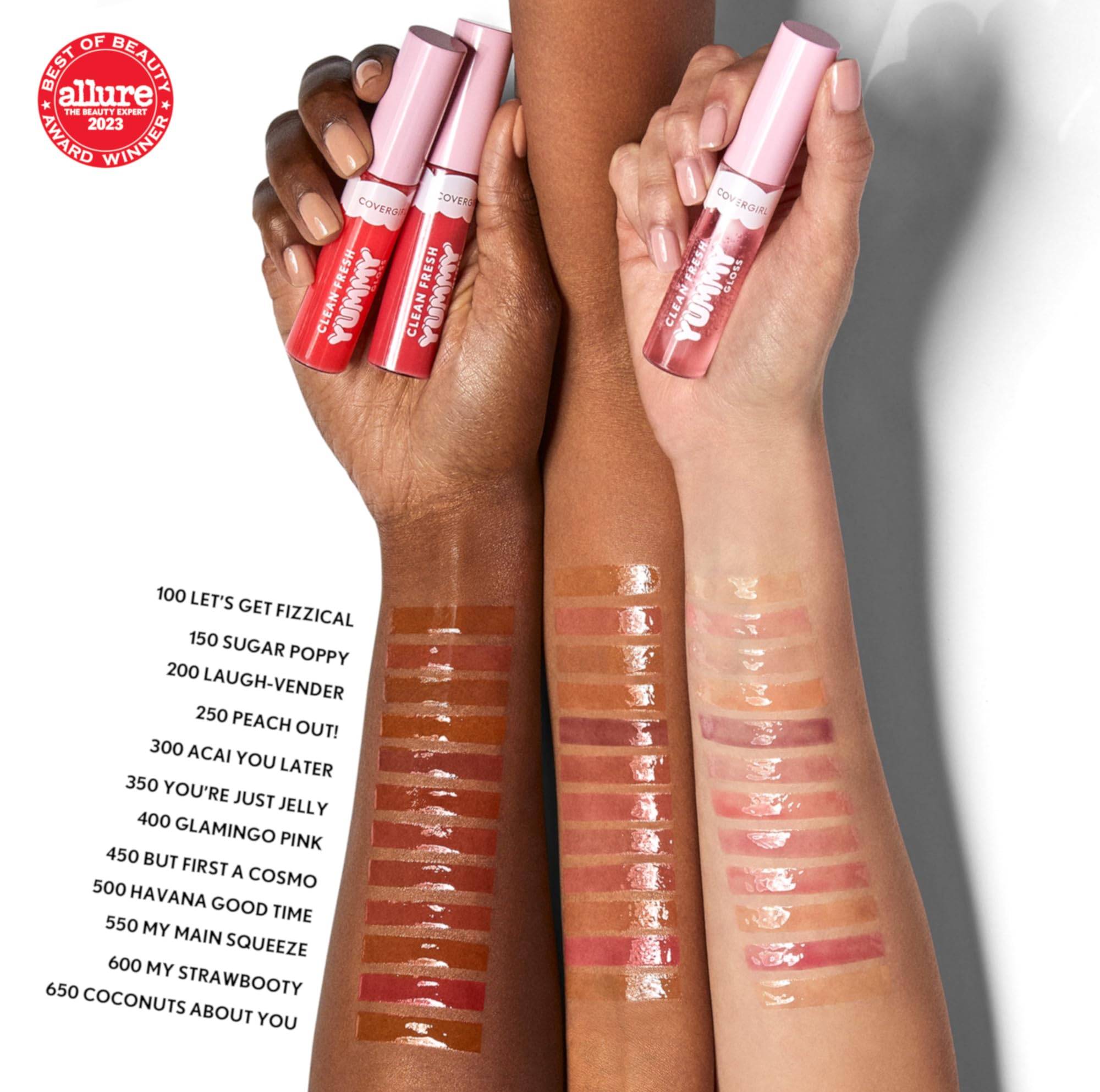 COVERGIRL Clean Fresh Yummy Lip Gloss, Sheer, Natural Scents, Vegan Formula - 300 Acai You Later, 0.33 fl oz