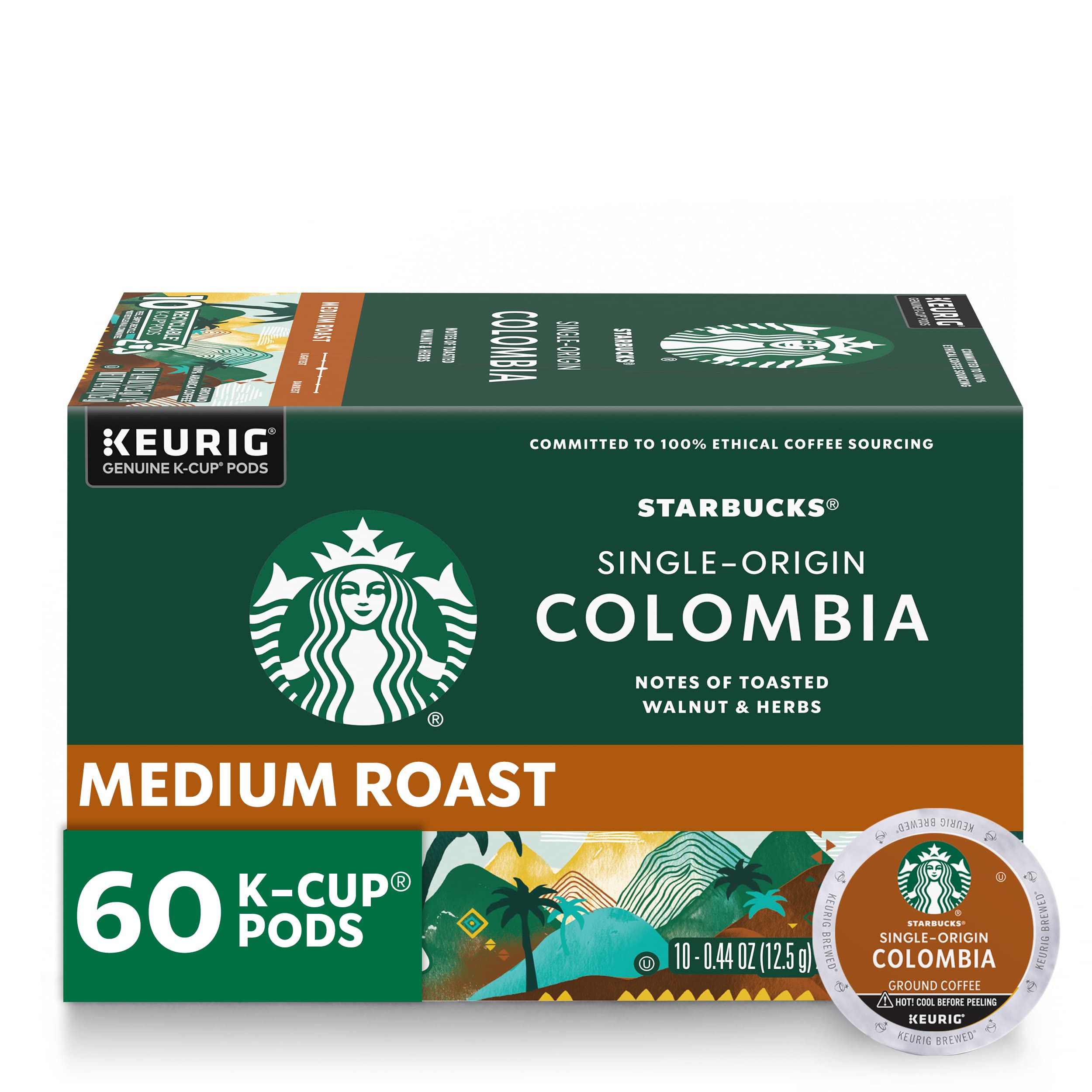 Starbucks K-Cup Coffee Pods, Medium Roast Hot or Iced Coffee, Pike Place Roast, 22 Keurig Pods