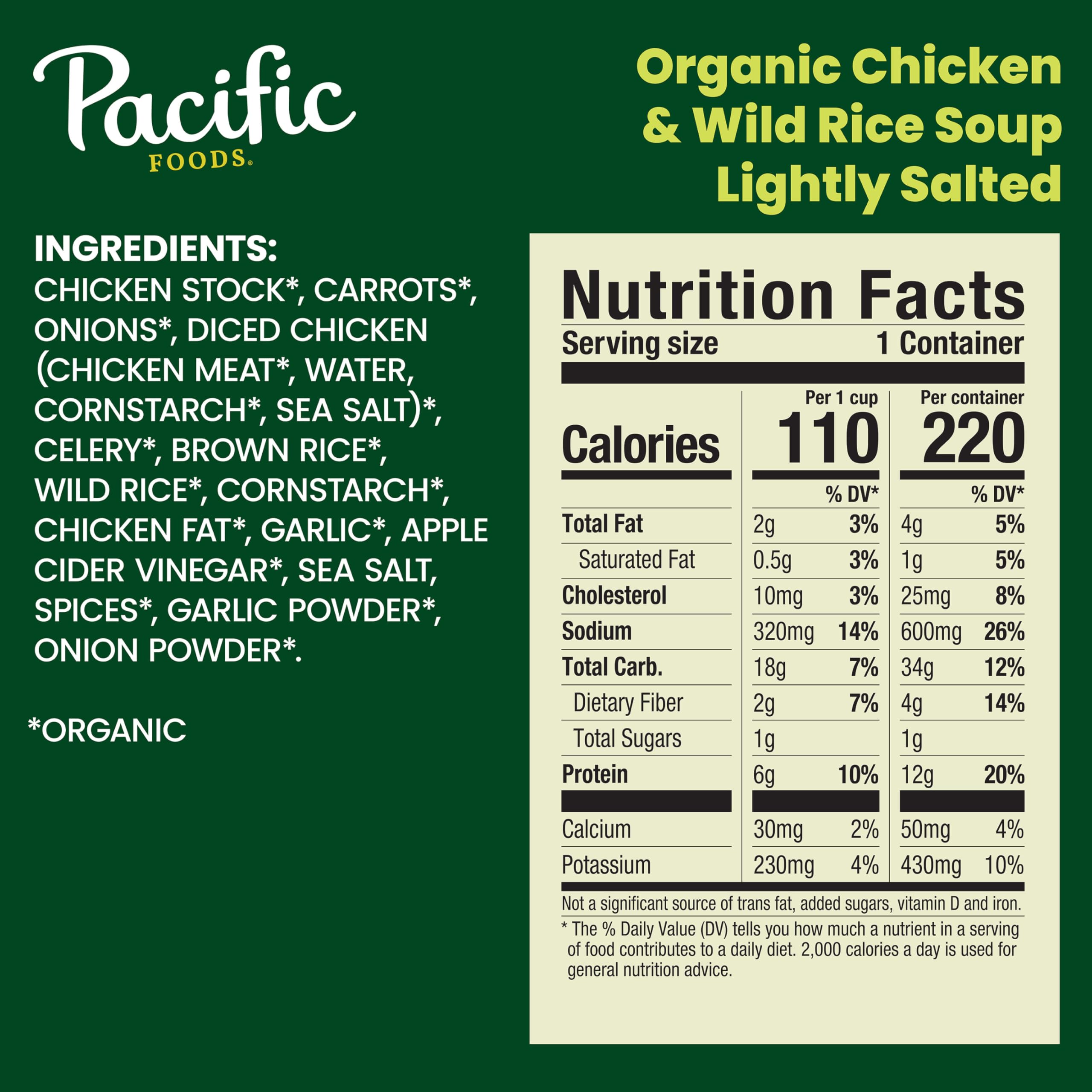 Pacific Foods Organic Chicken and Wild Rice Soup, 16.3 oz Can