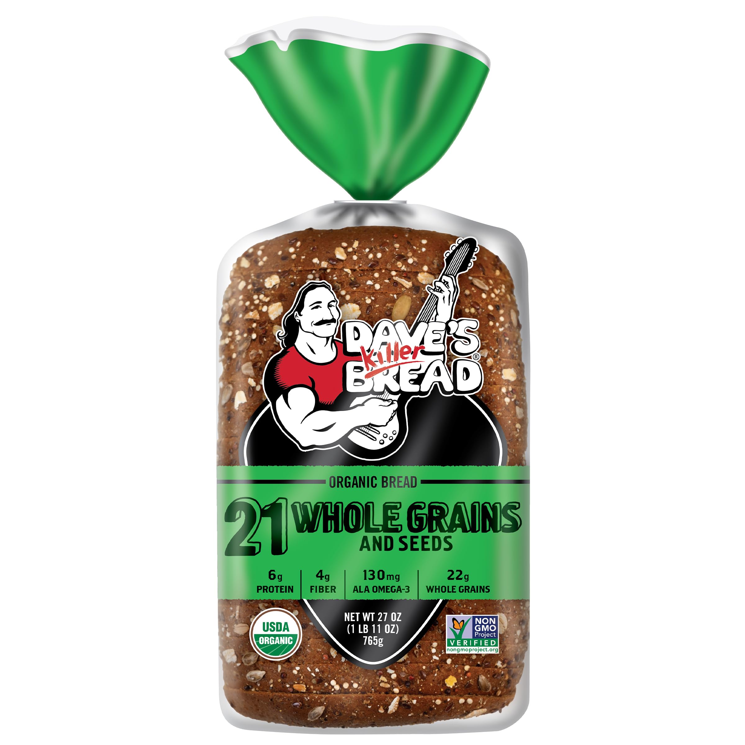 Dave's Killer Bread 21 Whole Grains and Seeds, Whole Grain Organic Bread, 27 oz Loaf