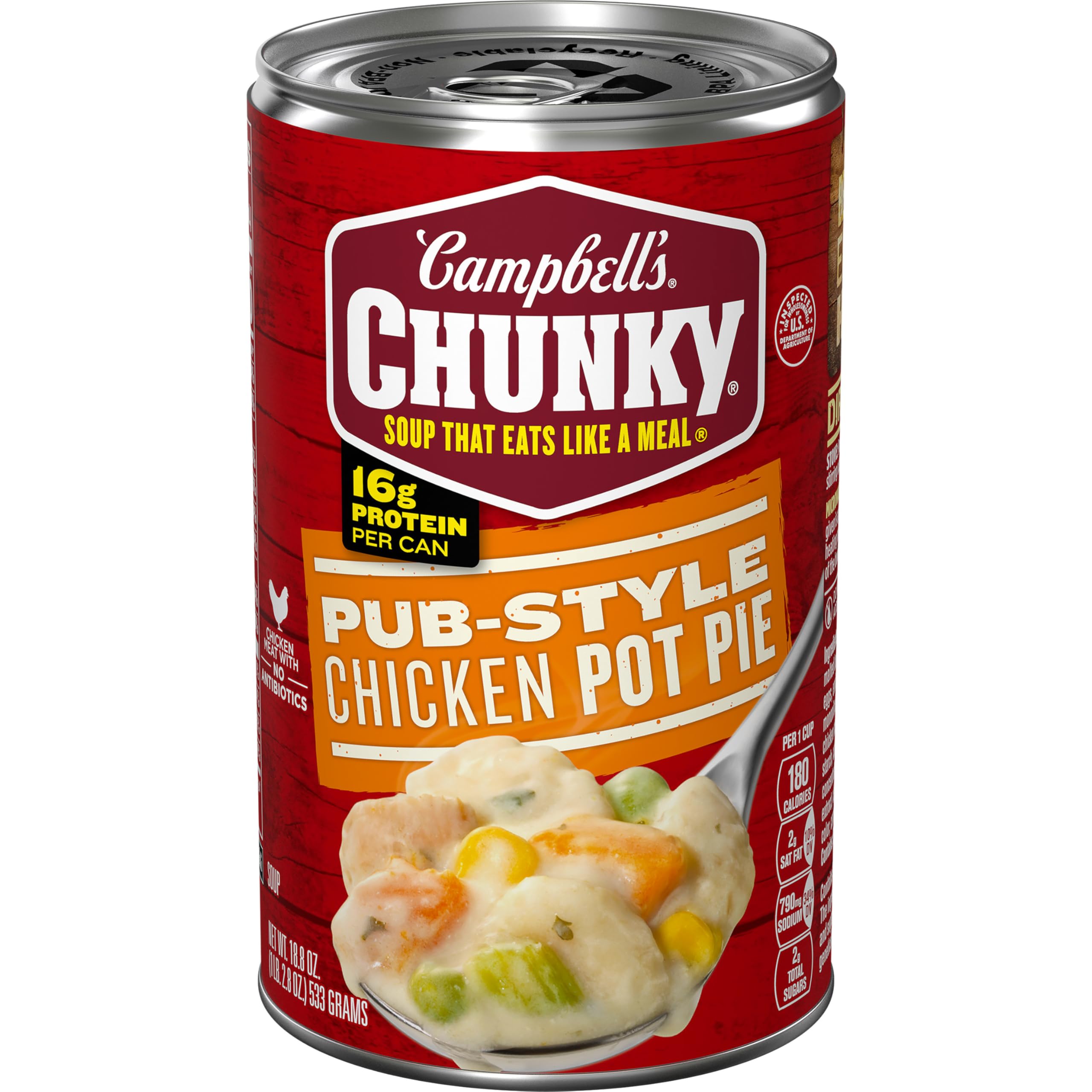Campbell’s Chunky Soup, Pub-Style Chicken Pot Pie Soup, 18.8 oz Can (Pack of 12)