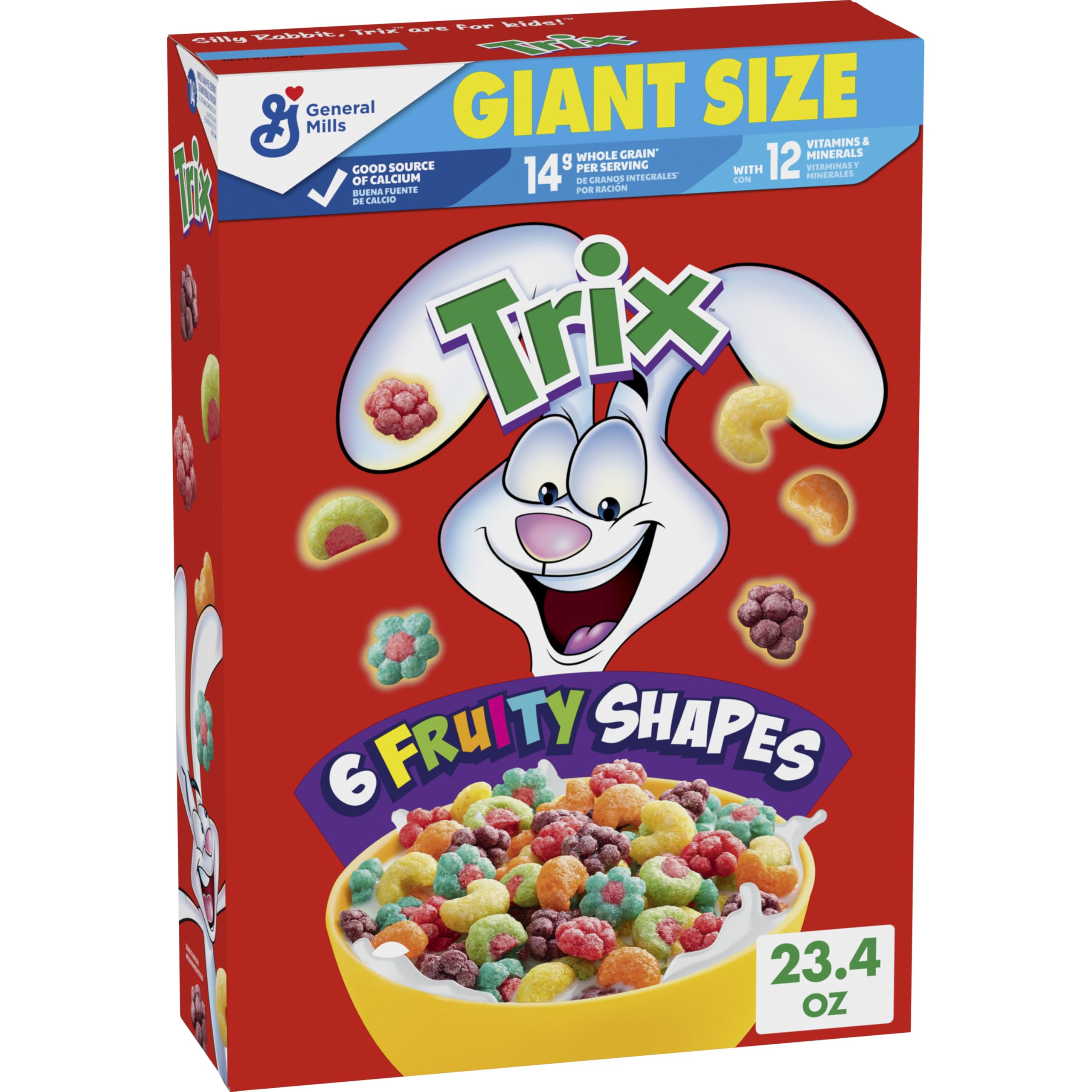 Trix Breakfast Cereal, 6 Fruity Shapes, Made with Whole Grain, 10.7 oz
