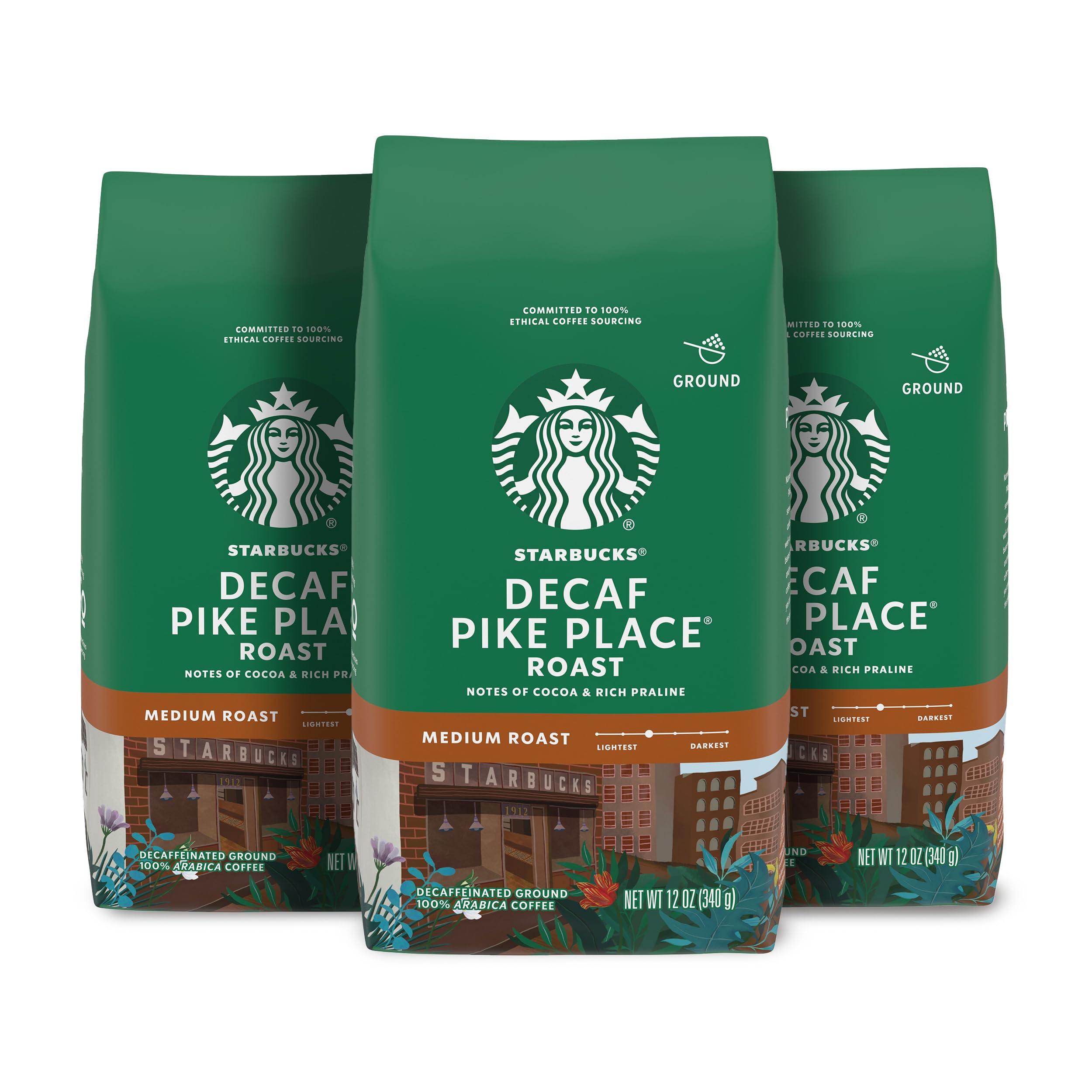 Starbucks Ground Coffee, Medium Roast Hot or Iced Coffee, Breakfast Blend, 18 oz