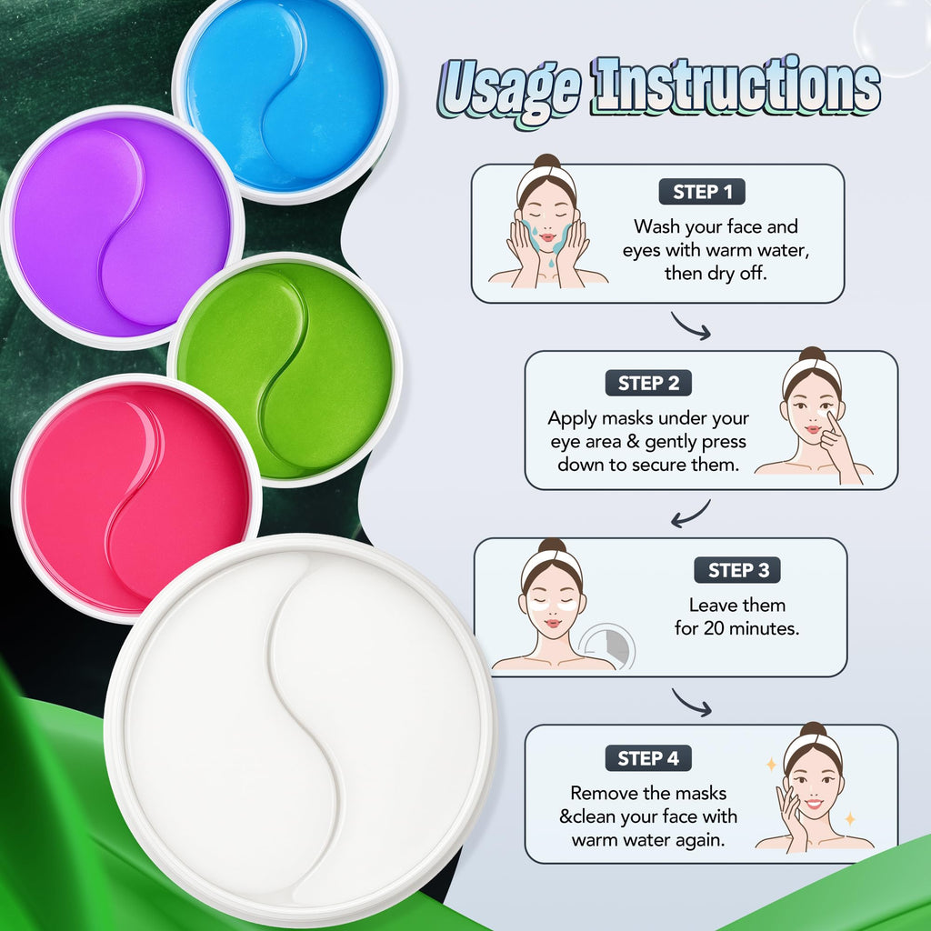 24K Gold Under Eye Patches - 60 Pack for Puffy Eyes, Dark Circles, Bags & Wrinkles with Collagen & Hyaluronic Acid - Eye Care Pads for Daily Skincare (Gold)