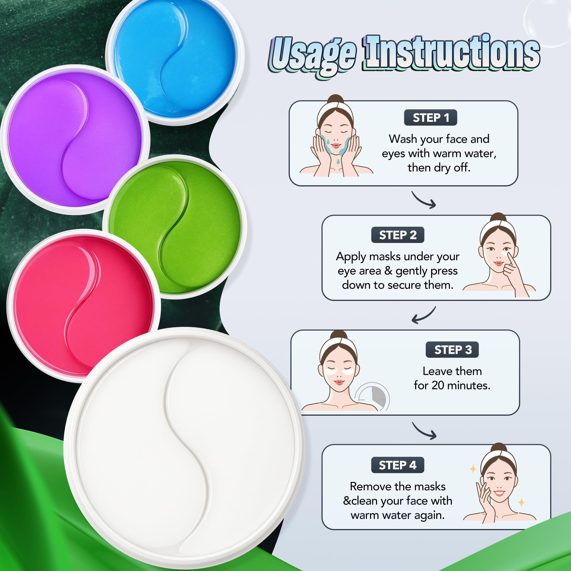 24K Gold Under Eye Patches - 60 Pack for Puffy Eyes, Dark Circles, Bags & Wrinkles with Collagen & Hyaluronic Acid - Eye Care Pads for Daily Skincare (Gold)