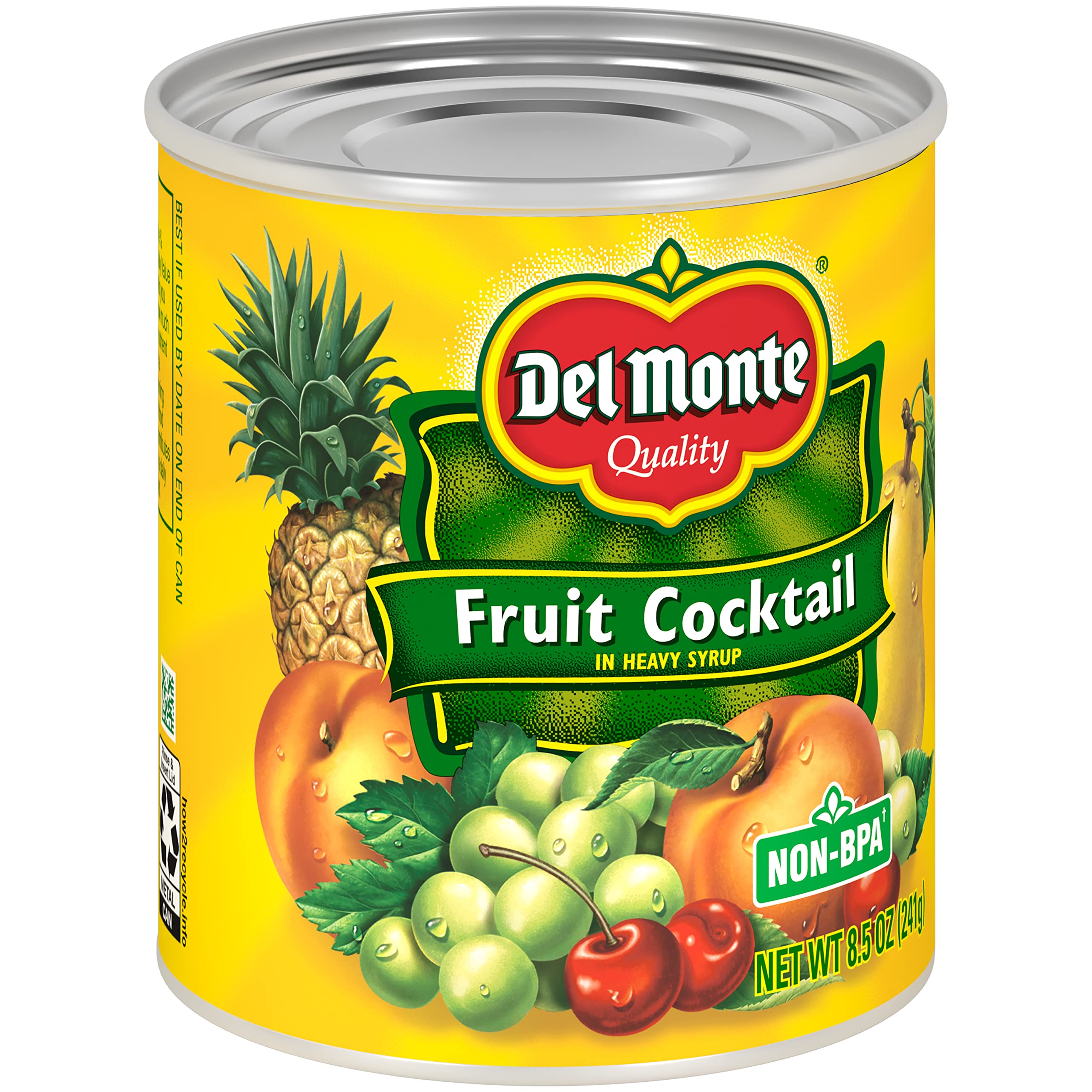 Del Monte Canned Cherry Chunky Fruit Cocktail in Light Syrup, 8.25 Ounce (Pack of 12)