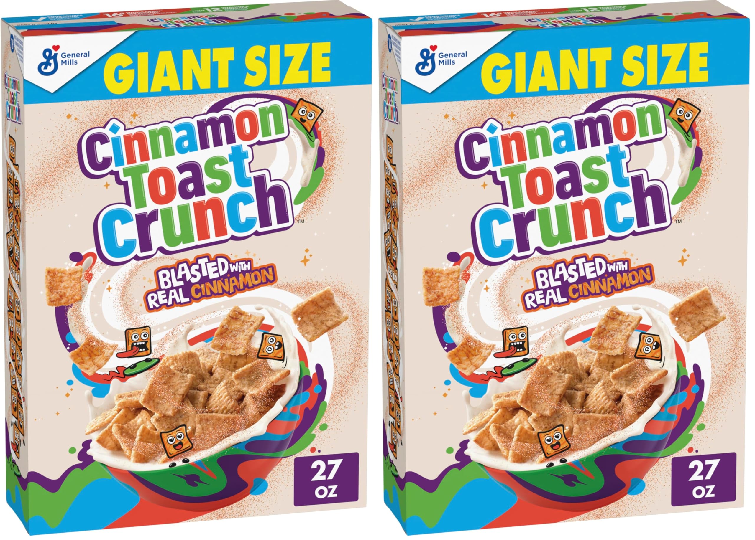 Cinnamon Toast Crunch Breakfast Cereal, Crispy Cinnamon Cereal, Giant Size, 27 oz