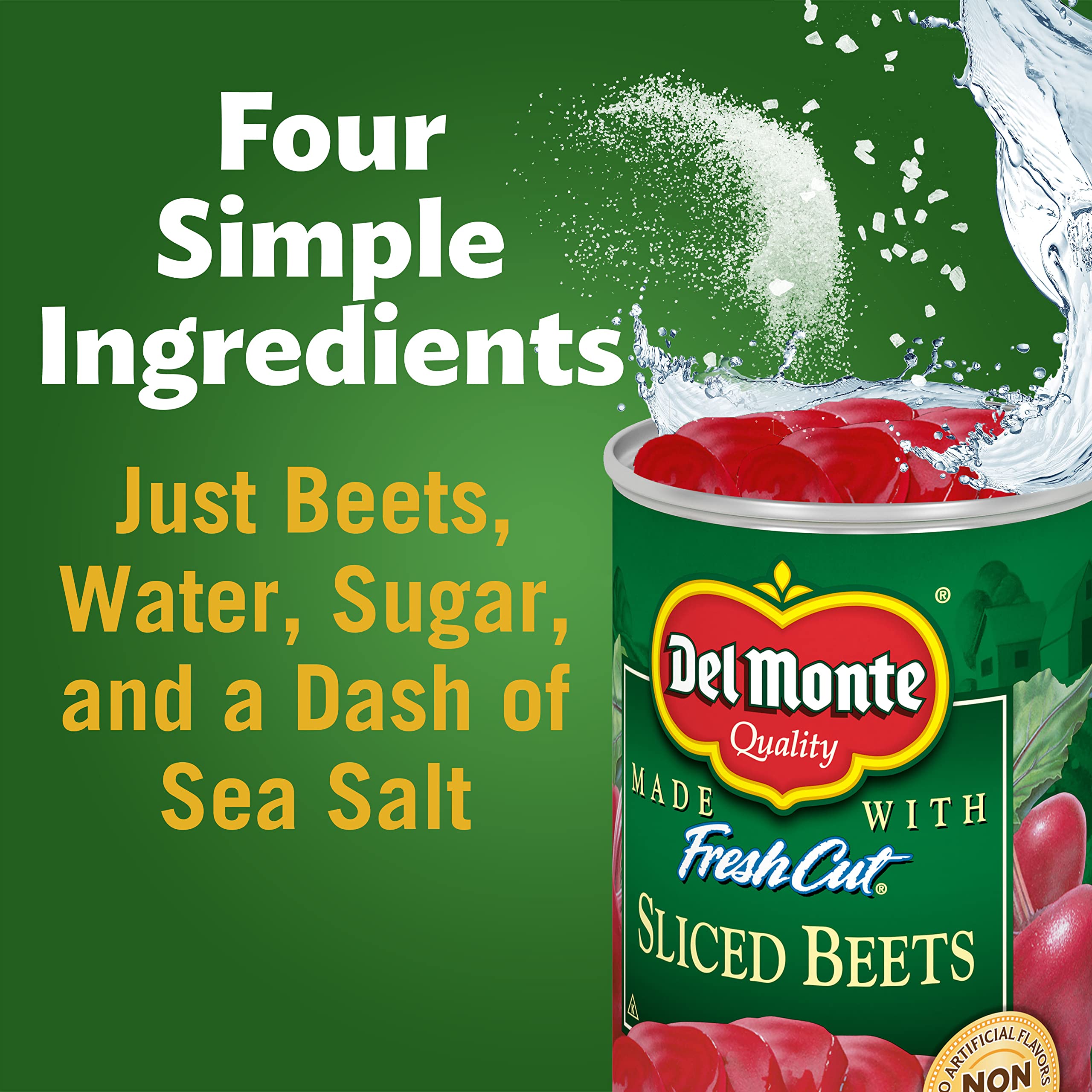 Del Monte Fresh Cut Sliced Beets, 8.25 oz. Can, Canned Vegetables (Pack of 12)
