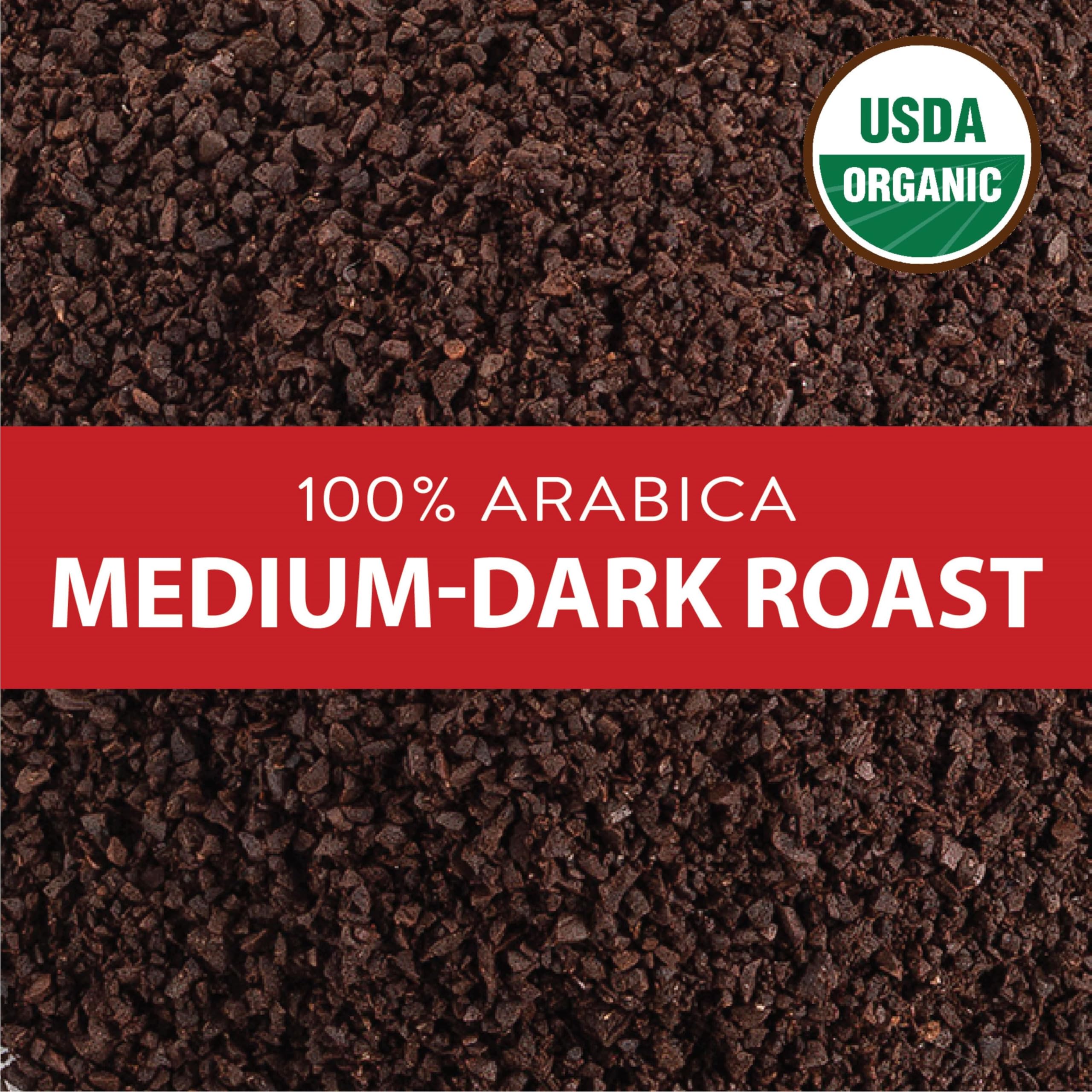 San Francisco Bay Coffee - Medium-Dark Roast - Organic Rainforest Blend (28 oz bag) - Ground Coffee, USDA Organic