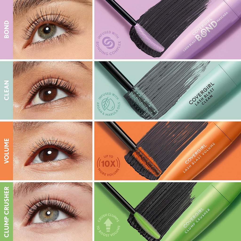 COVERGIRL Lash Blast Bond Volume Mascara - 800 - Extreme Black, Bonding Complex to Condition & Nourish Lashes, Smudge-Proof, Clump-Free, Volumizing, Vegan Formula